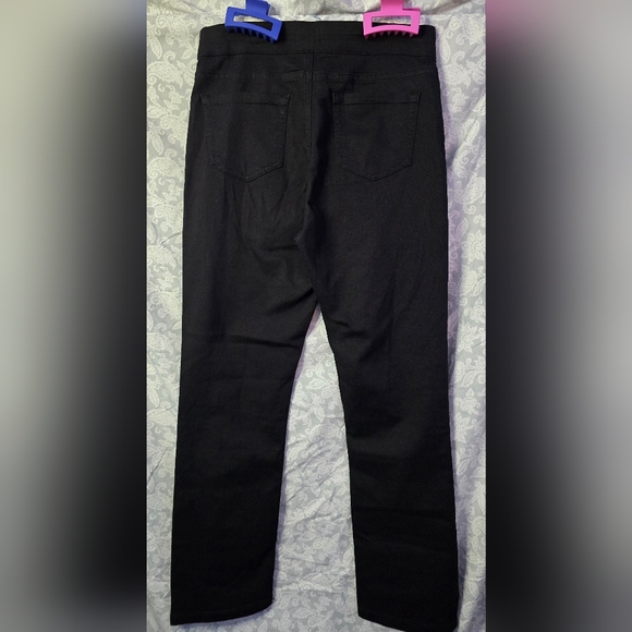 Jones New York Signature Lexington Straight Pants Black Sz 8 NWOT Stretch Waist - Picture 2 of 4